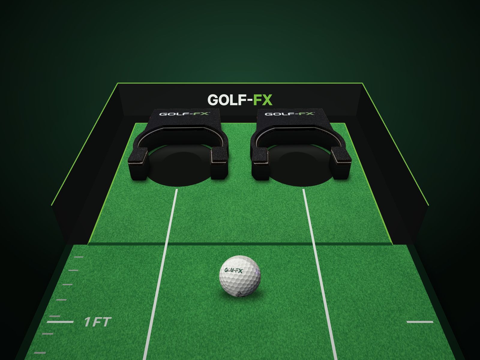 Two Smart Cup Arches covering both holes of a two-hole ramp mat